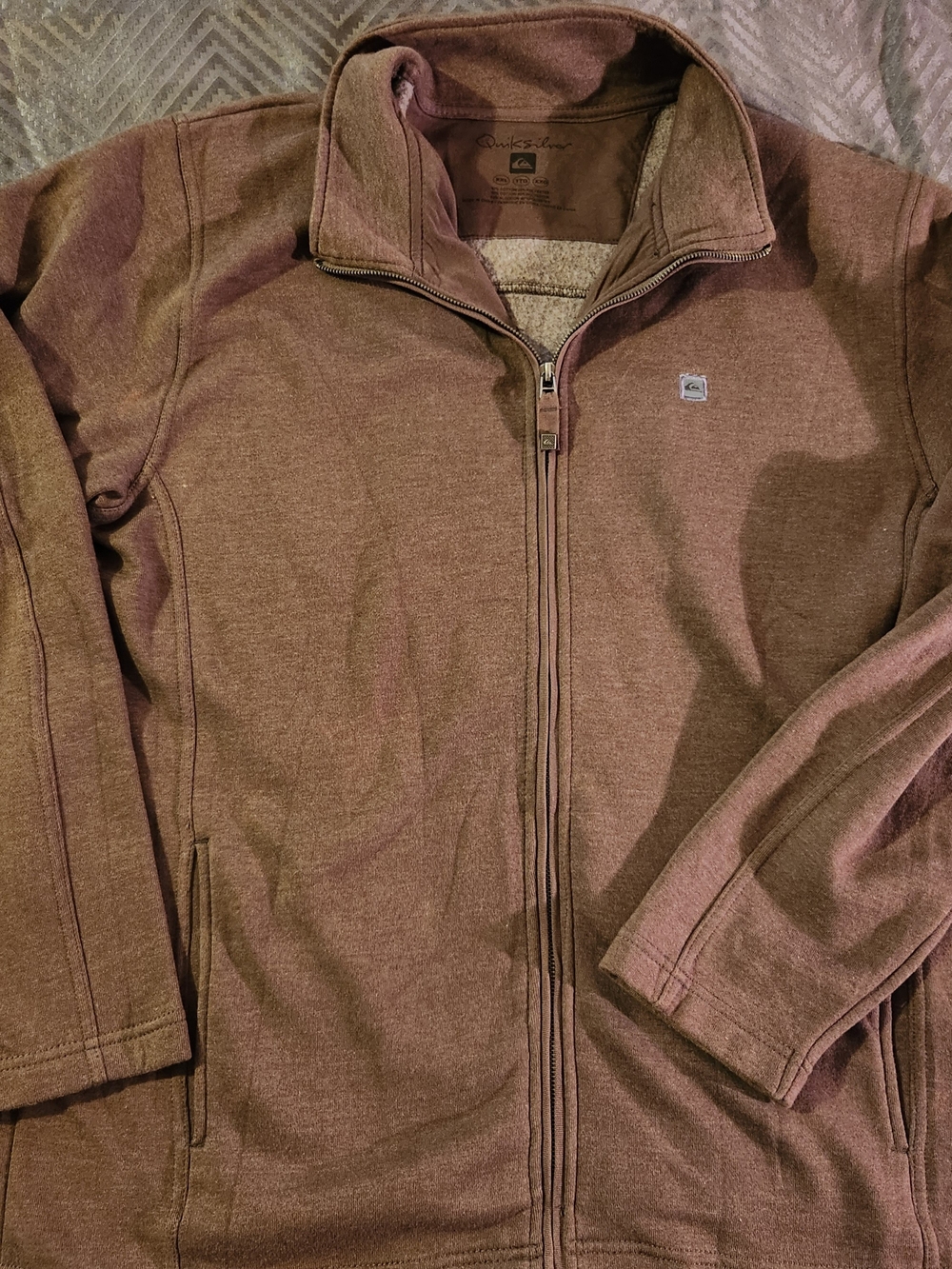 Quiksilver Men's Brown Zip-Up Shirt Jacket